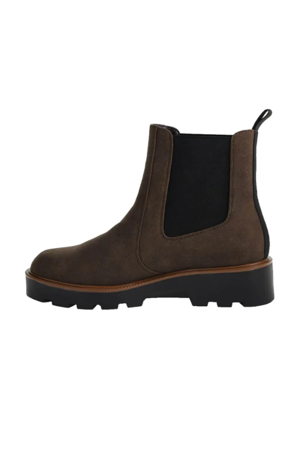 Chinese Laundry Rev Suede Lug Booties for Women in Brown | REV-BROWN