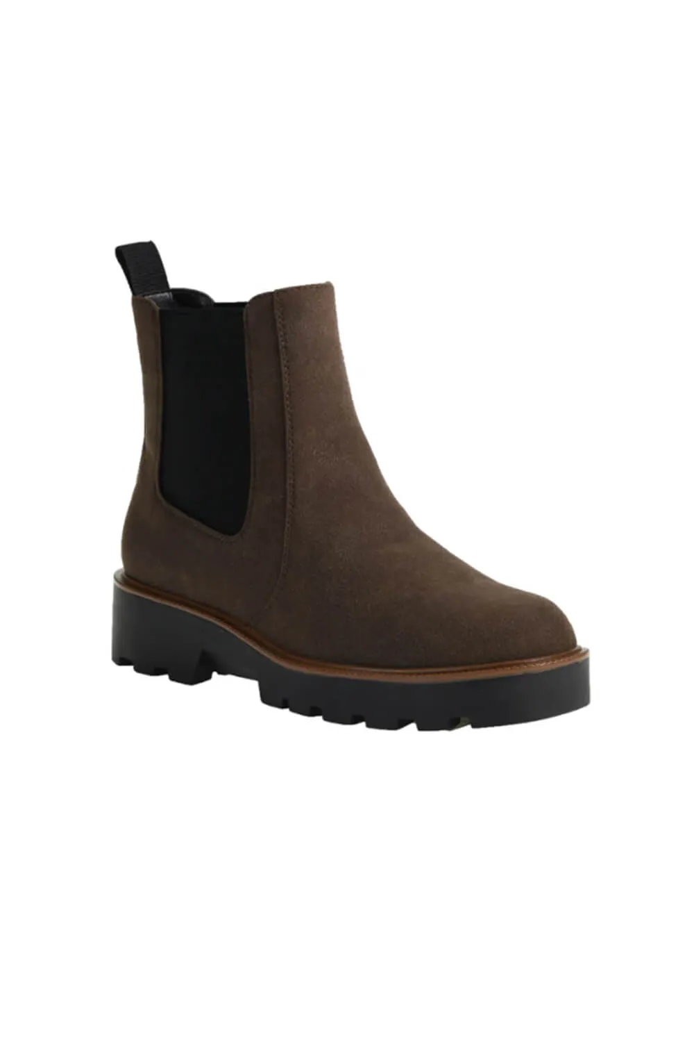 Chinese Laundry Rev Suede Lug Booties for Women in Brown | REV-BROWN