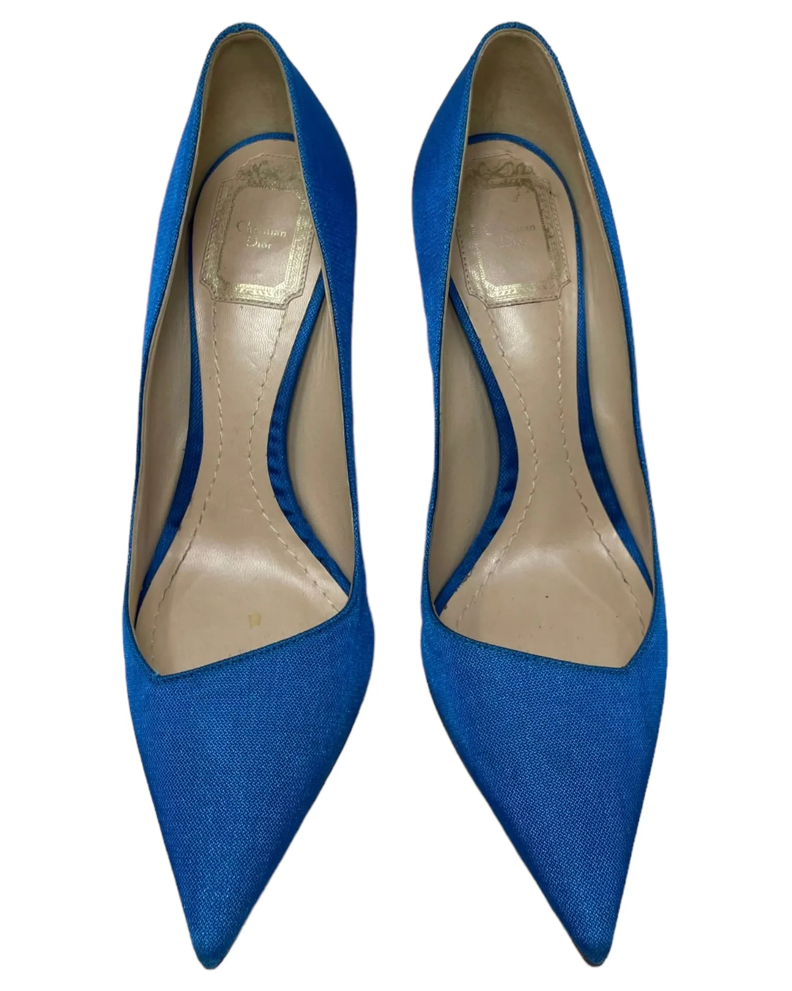 Christian Dior Cobalt 'Songe'  Pumps with Lucite Heel, Resort 2014, 38 EU / US 8