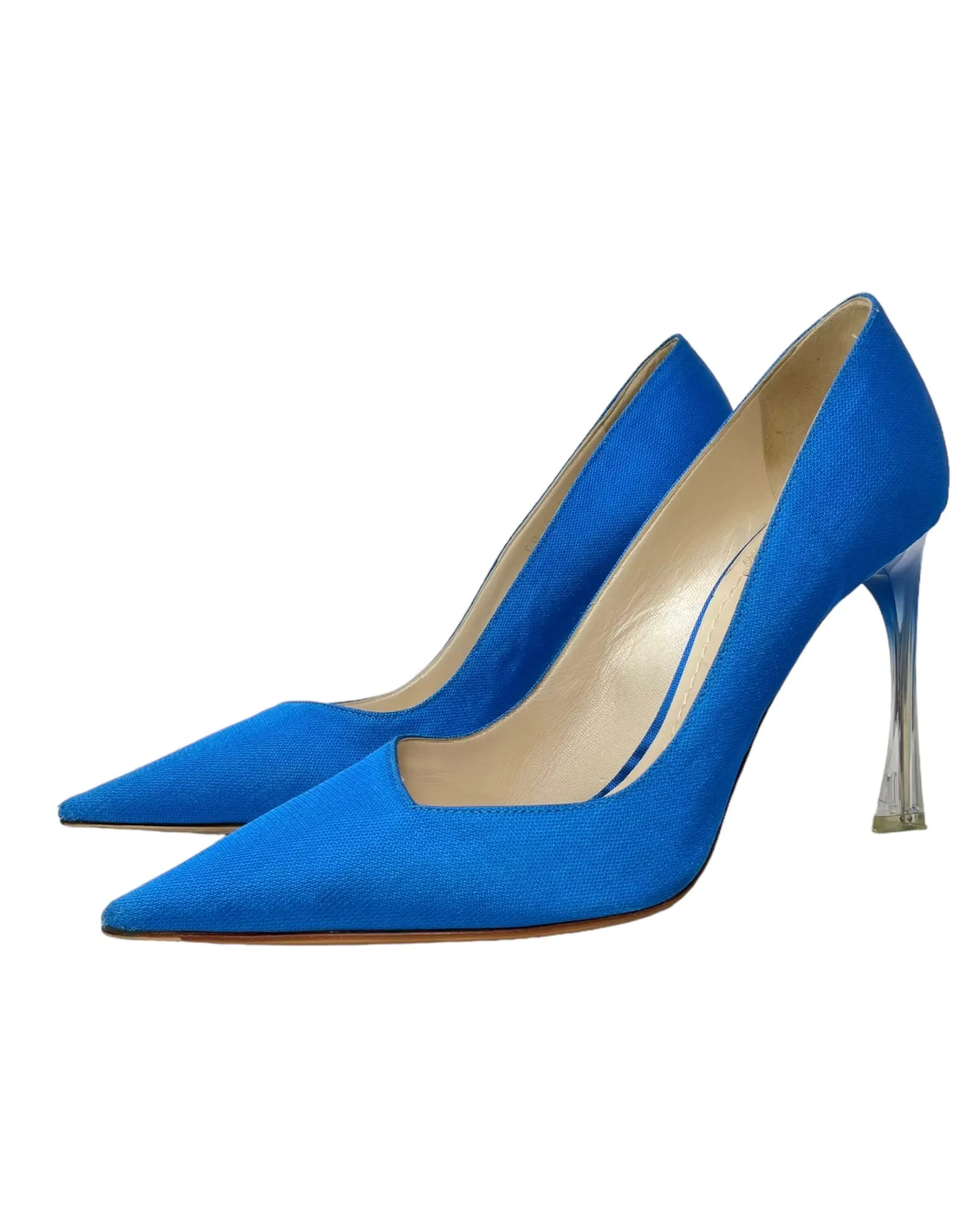 Christian Dior Cobalt 'Songe'  Pumps with Lucite Heel, Resort 2014, 38 EU / US 8