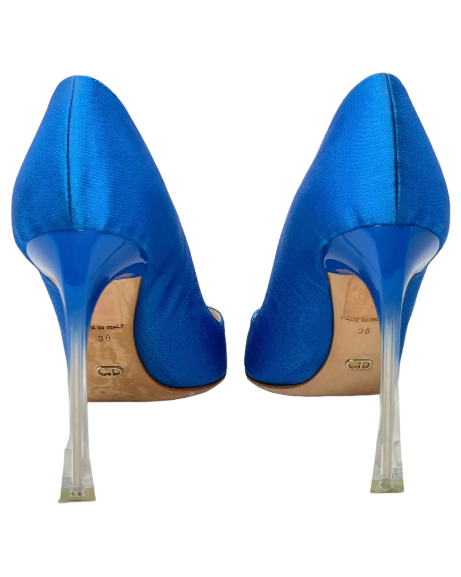 Christian Dior Cobalt 'Songe'  Pumps with Lucite Heel, Resort 2014, 38 EU / US 8