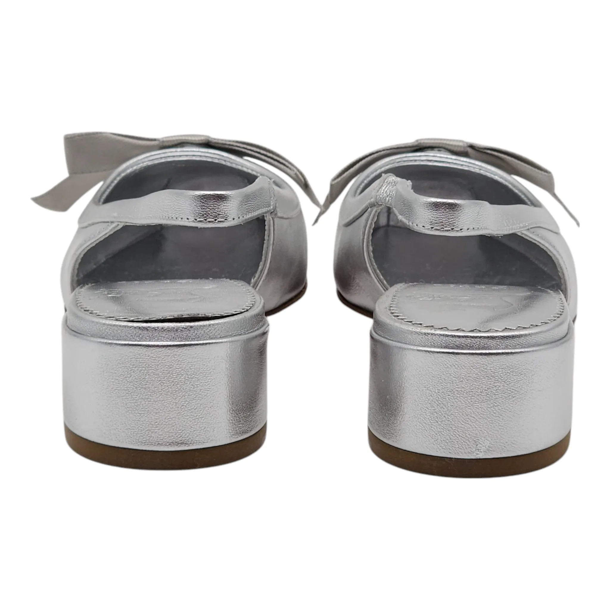 Christian Louboutin Mamaflirt Sling Pumps 30mm - Leather - Silver 36
