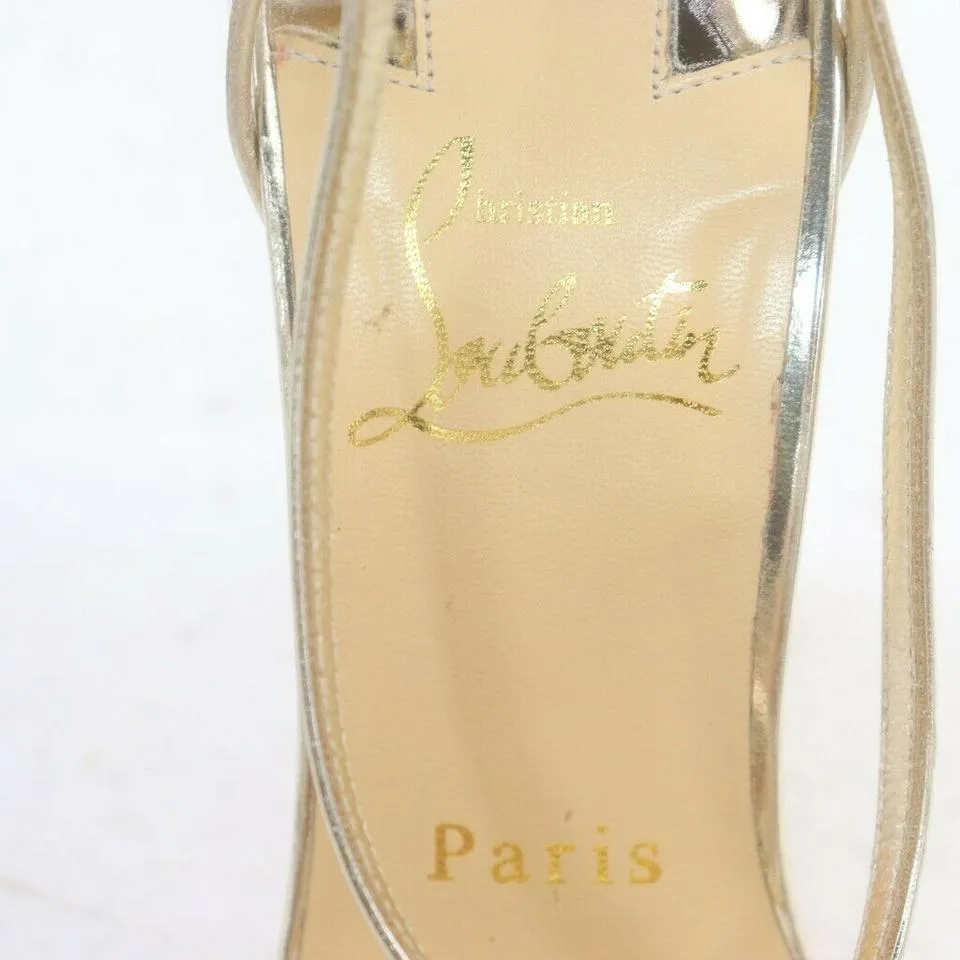 Christian Louboutin Size 35.5 Clear Sparkle Open Toe T-Strap Heel Sandal Pumps 863218
