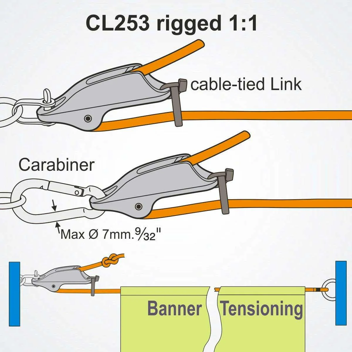 Clamcleat Trapeze and Vang Metal Cleat - Anodised - CL253AN
