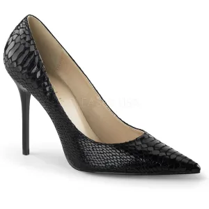 CLASSIQUE-20SP  Black Snake-Print Leather