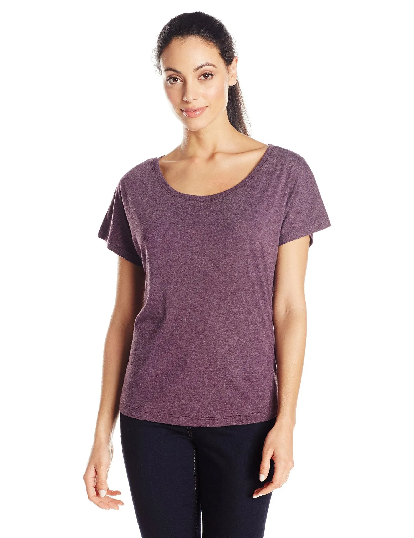 Clementine Women's Tri-Blend Scoop Neck Dolman Sleeve Top