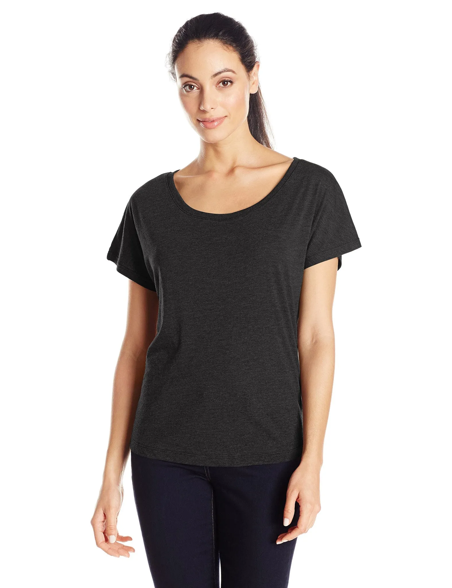 Clementine Women's Tri-Blend Scoop Neck Dolman Sleeve Top