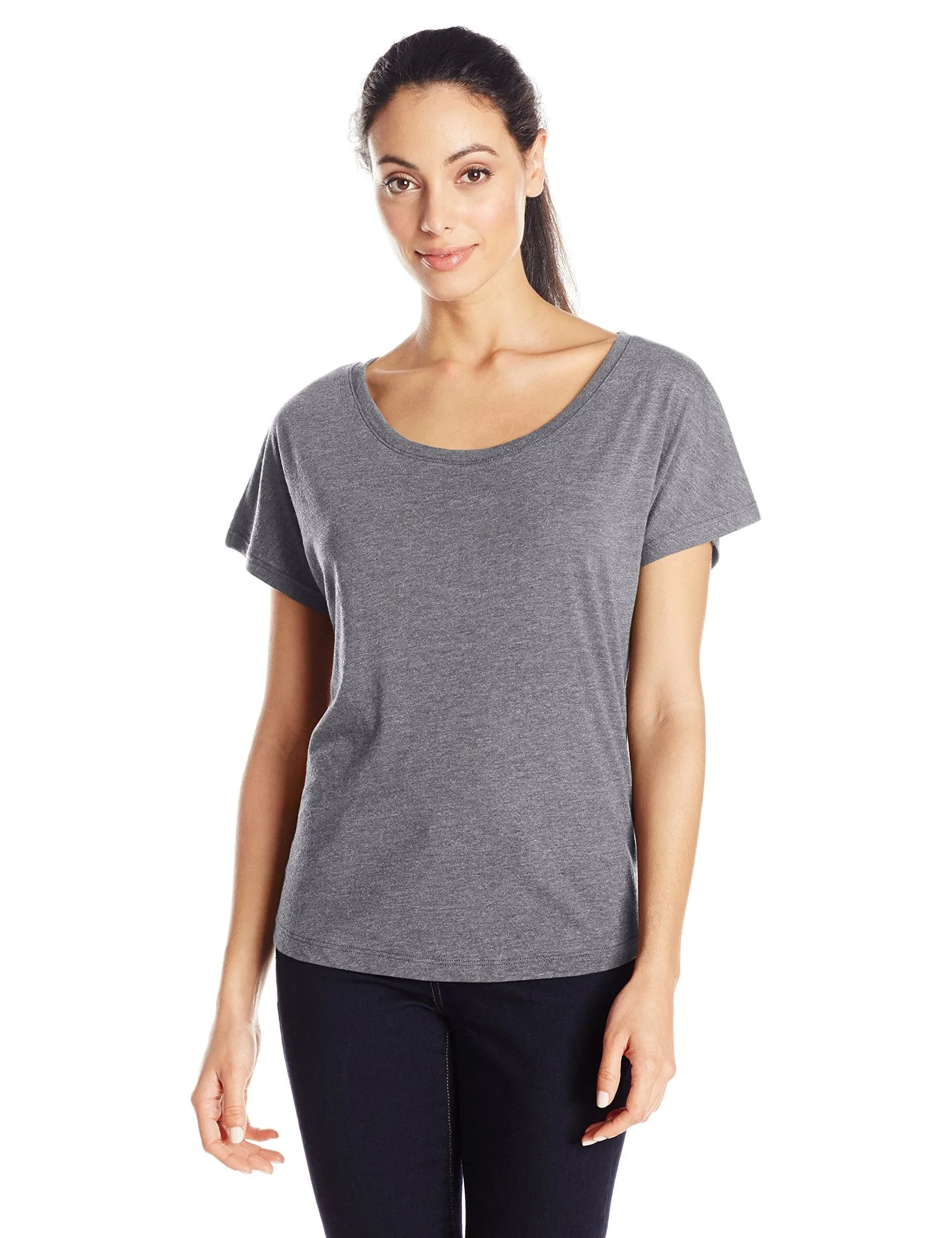Clementine Women's Tri-Blend Scoop Neck Dolman Sleeve Top