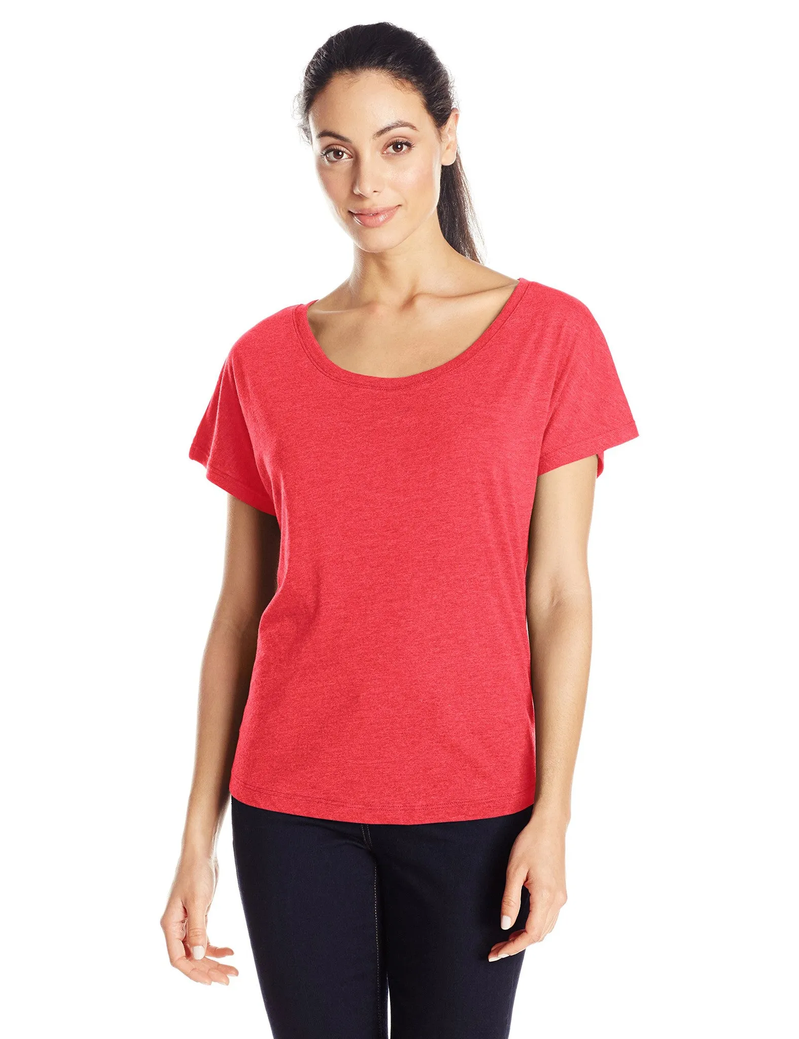 Clementine Women's Tri-Blend Scoop Neck Dolman Sleeve Top