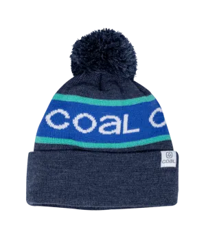 Coal The Team Athletic Stripe Pom Beanie - Heather Navy