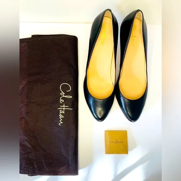 Cole Haan Black leather Platform Pumps SZ 11M!