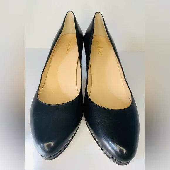 Cole Haan Black leather Platform Pumps SZ 11M!