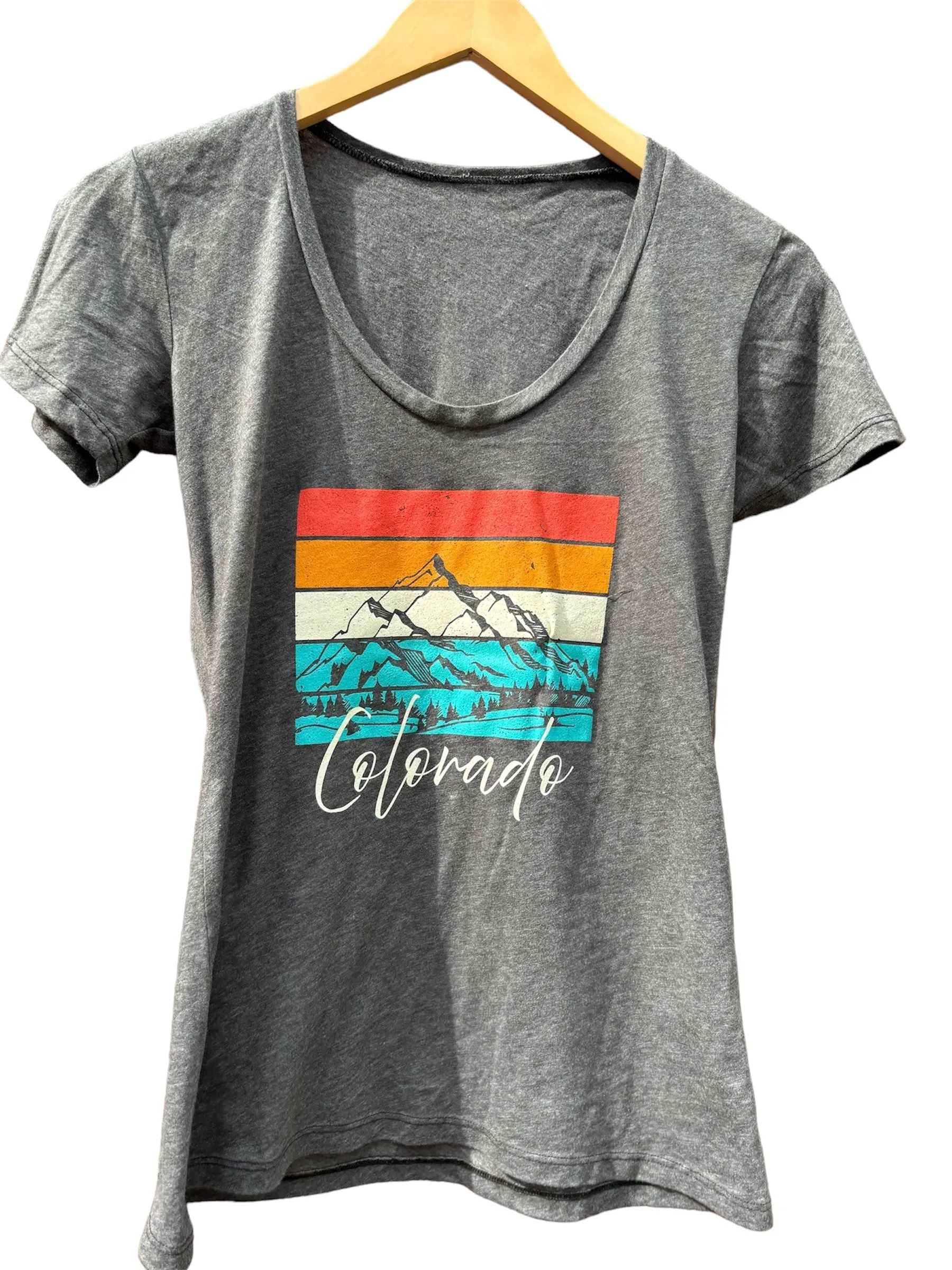 Colorado Colorful Peaks Short Sleeve Shirt (Grey)