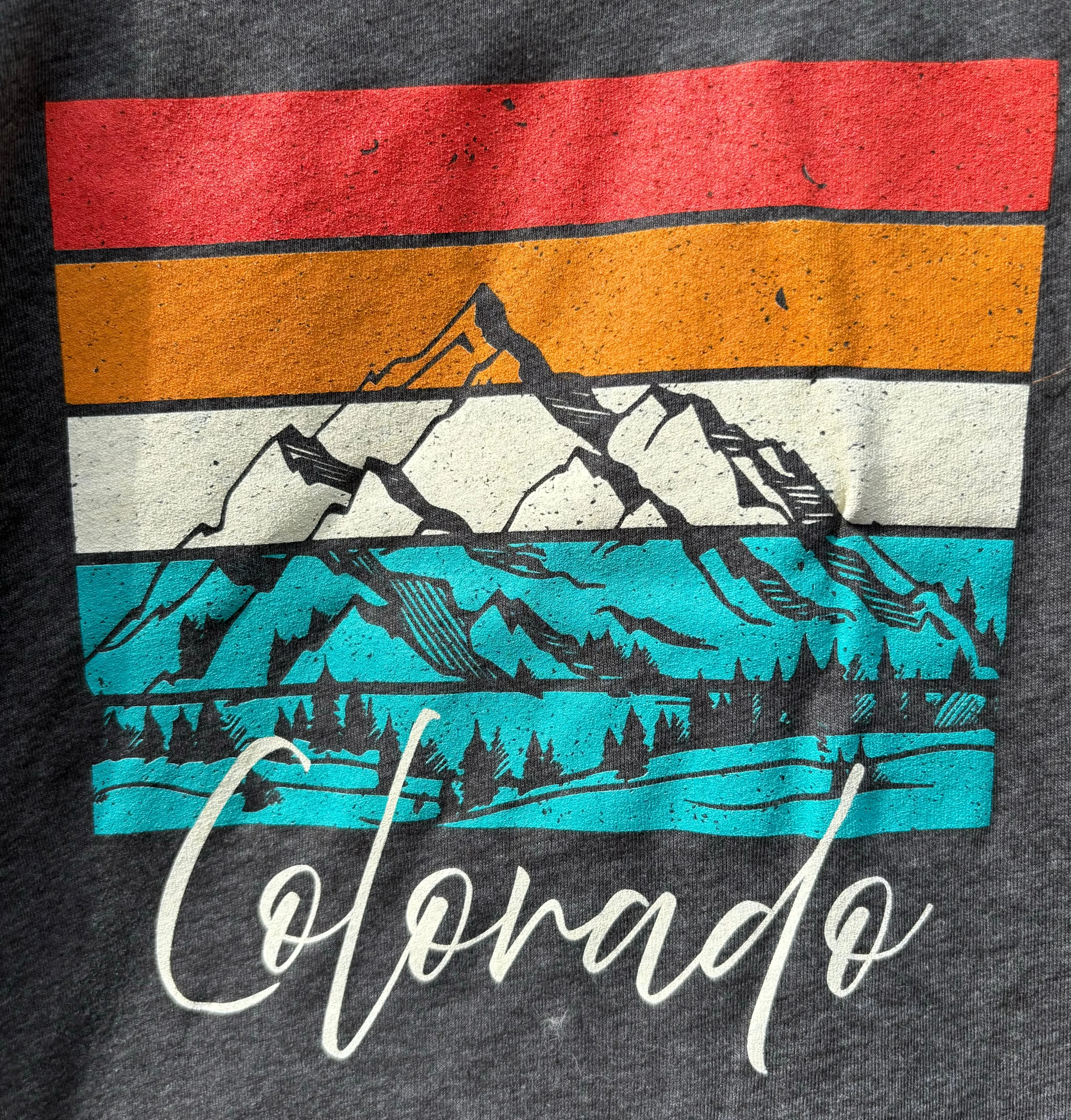 Colorado Colorful Peaks Short Sleeve Shirt (Grey)