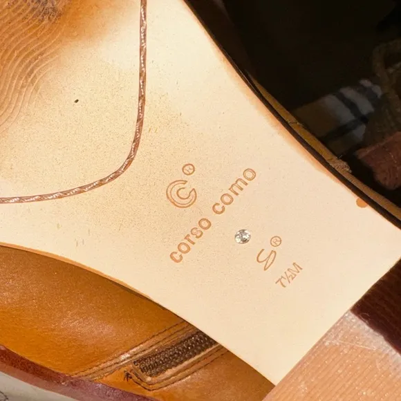 Corso Como Brown Leather &amp; Suede Rounded Toe Ankle Zip Booties Size 7.5