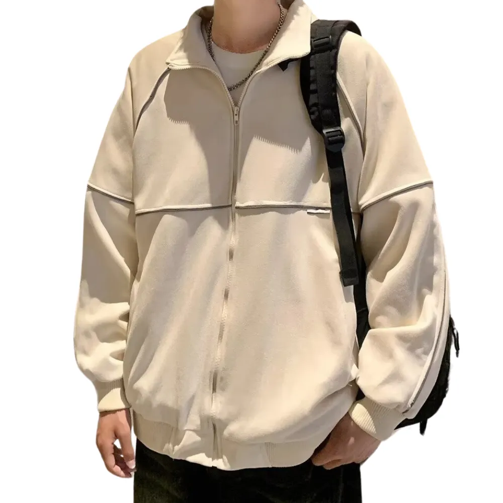 Couple Reflective Stripe Suede Jacket