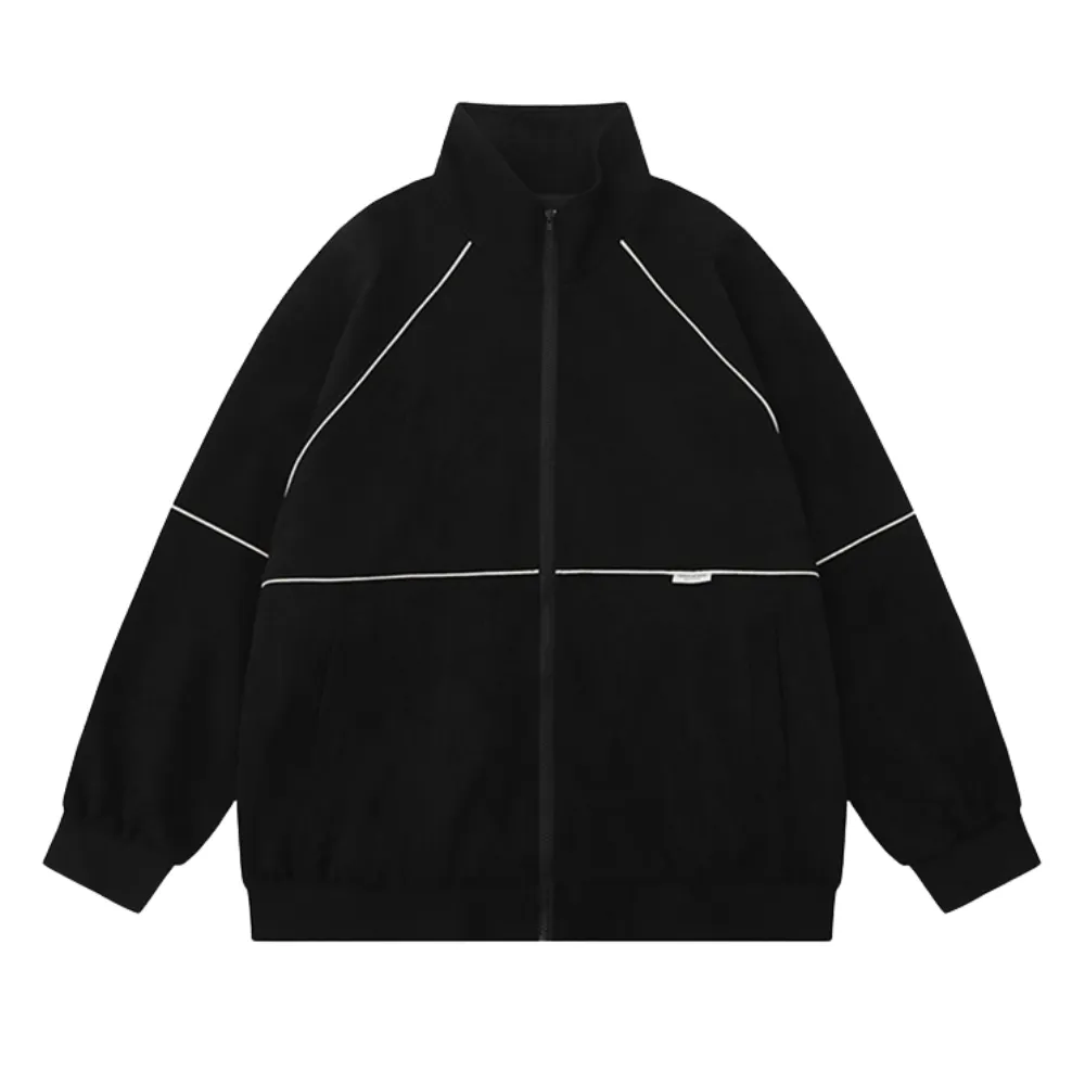 Couple Reflective Stripe Suede Jacket