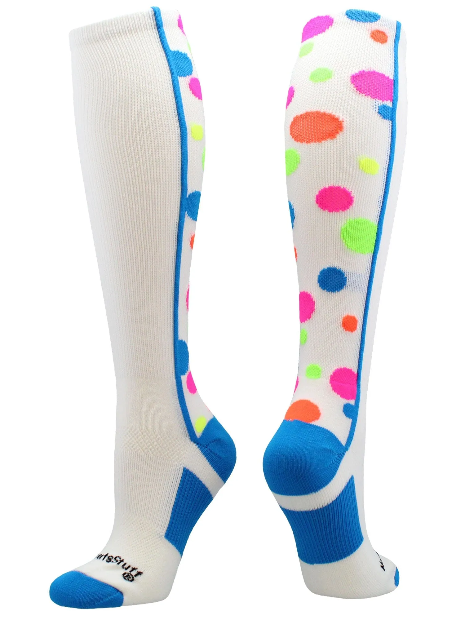 Crazy Socks with Dots Over the Calf Socks Multi Colors