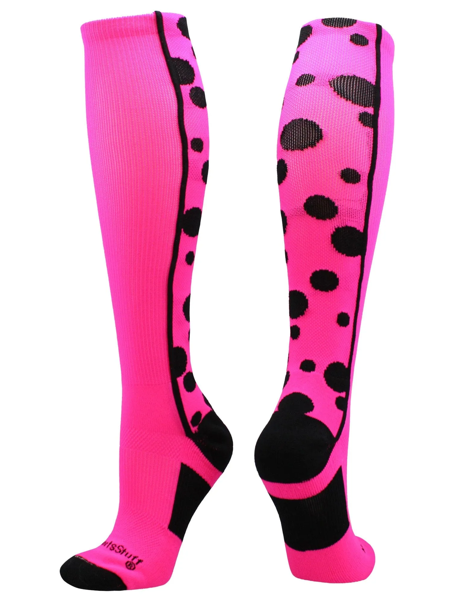 Crazy Socks with Dots Over the Calf Socks Multi Colors