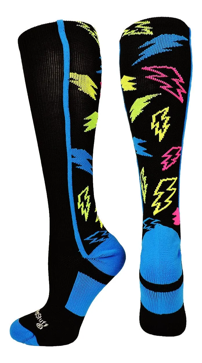 Crazy Socks with Lightning Bolts (multiple colors)