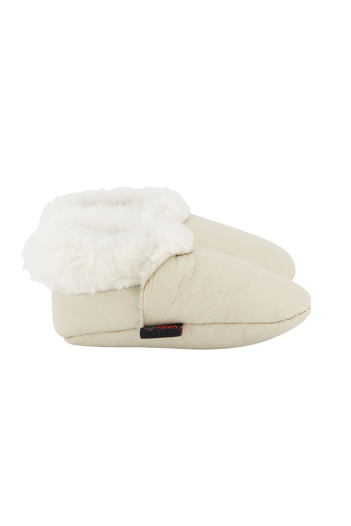 Cream Kina Booties - Nappa