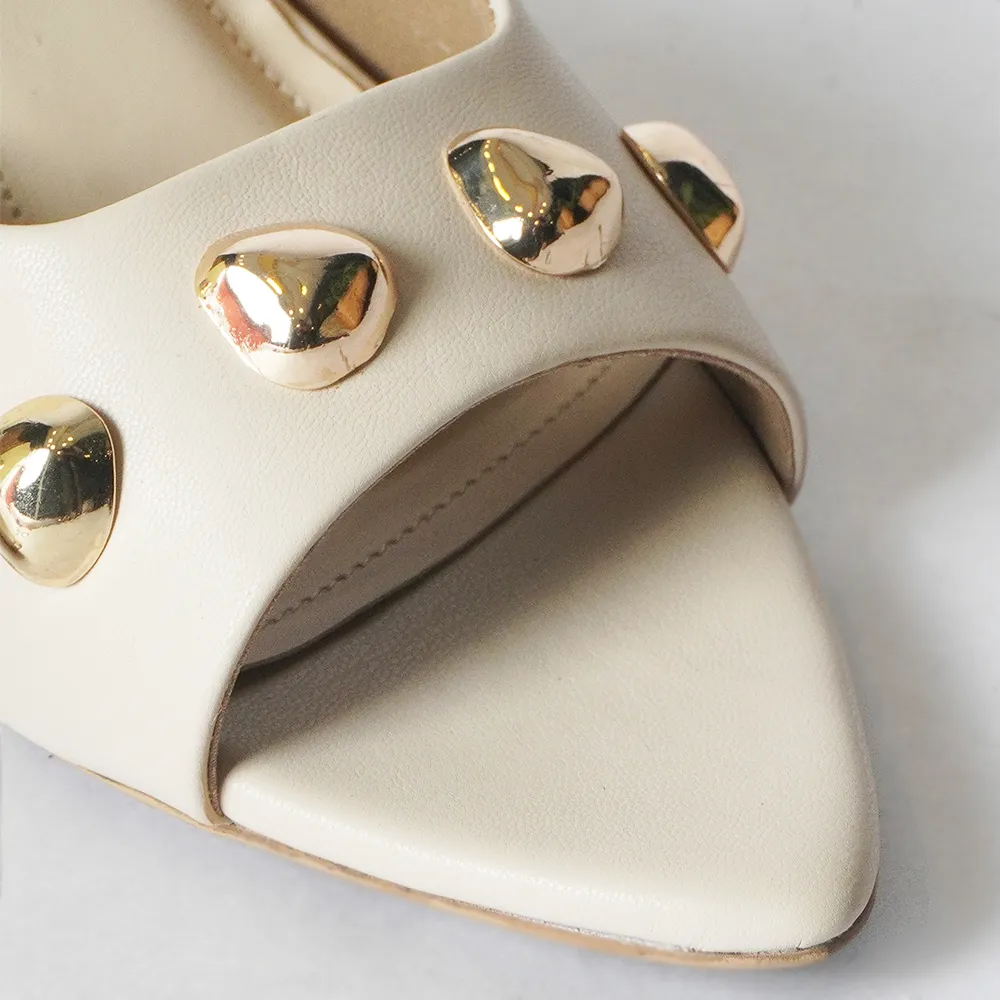 Cream Stud Heels