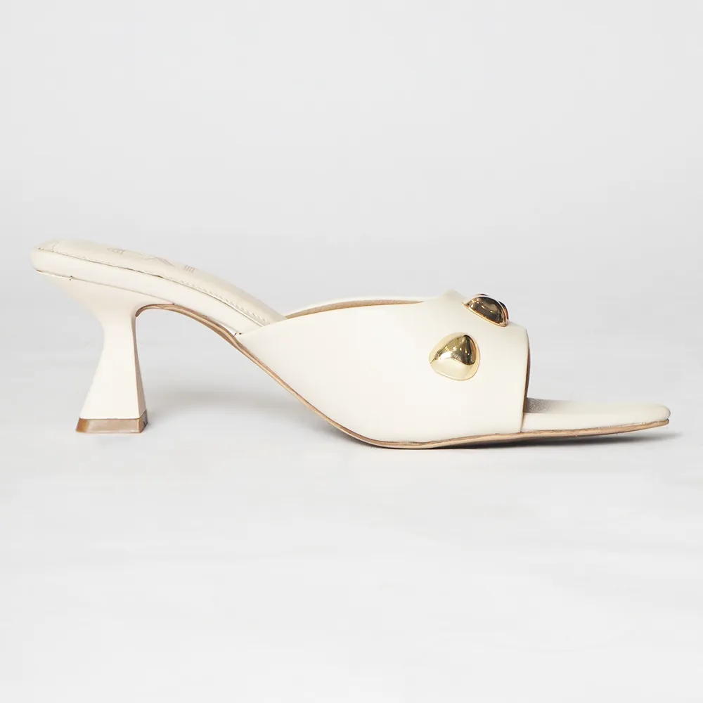 Cream Stud Heels