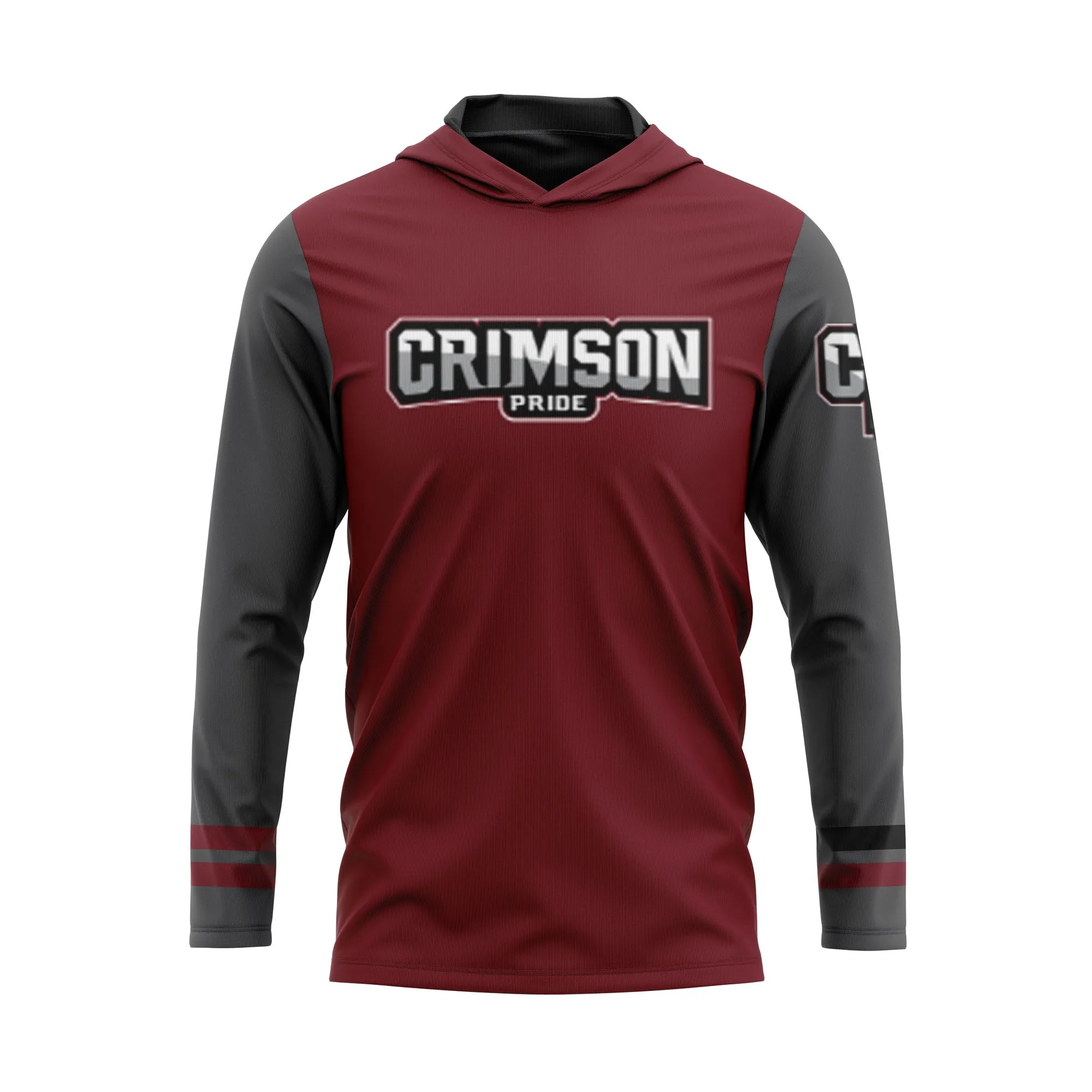 CRIMSON PRIDE Sublimated Long Sleeve Lightweight T-Shirt Hoodie