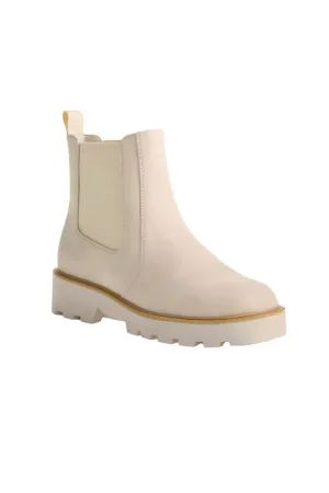 Dirty Laundry Rev Suede Lug Booties for Women in Cream | REV-CREAM