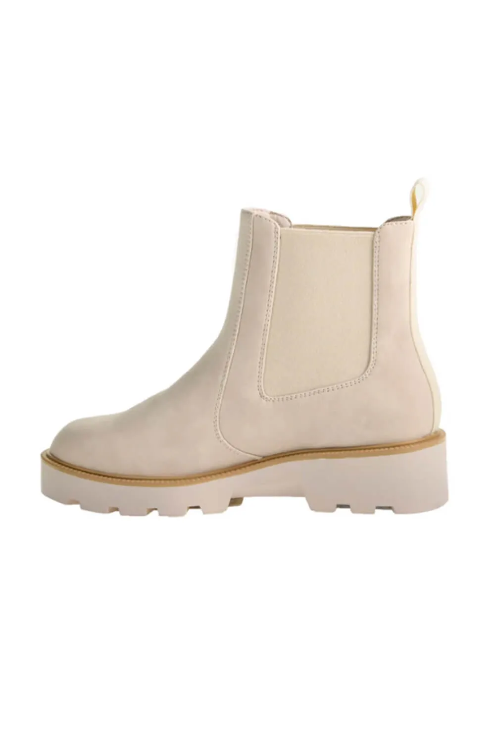 Dirty Laundry Rev Suede Lug Booties for Women in Cream | REV-CREAM