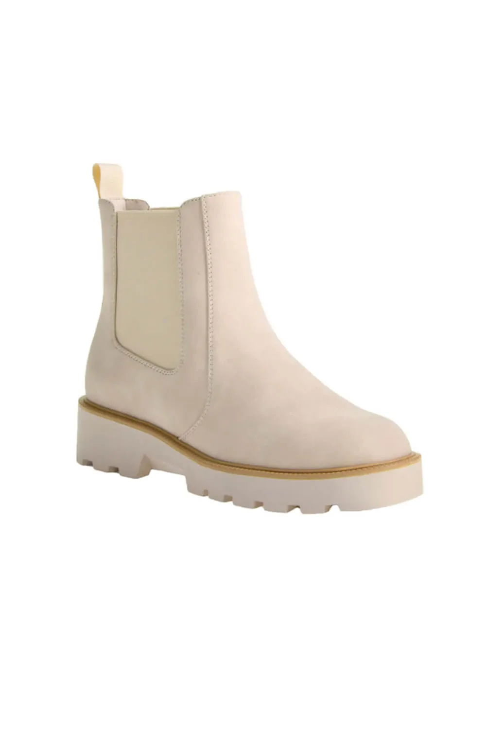 Dirty Laundry Rev Suede Lug Booties for Women in Cream | REV-CREAM