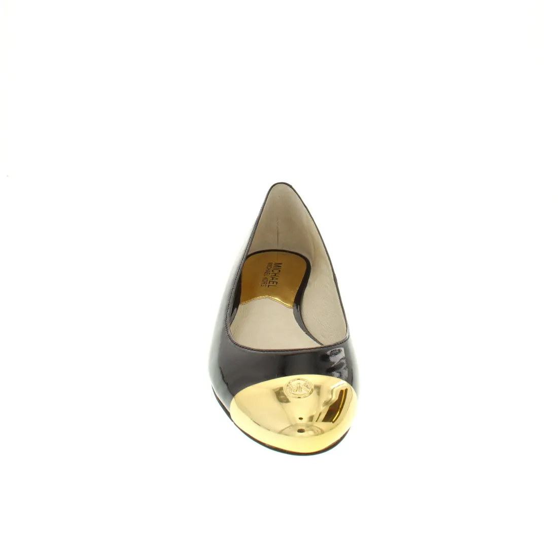 DS LA GOLD CAPPED TOE PATENT FLAT