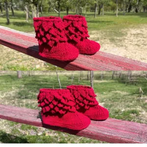 Duo Bundle Mommy and Me Spring Leaves Booties (Adult & Children Sizes)