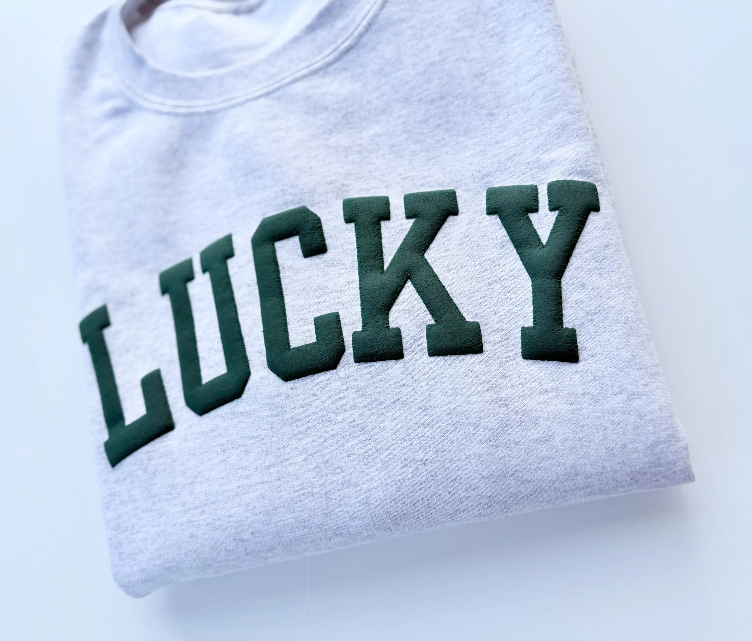 Embossed Lucky Varsity Sweatshirt