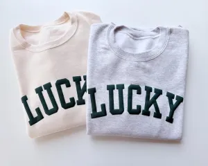 Embossed Lucky Varsity Sweatshirt
