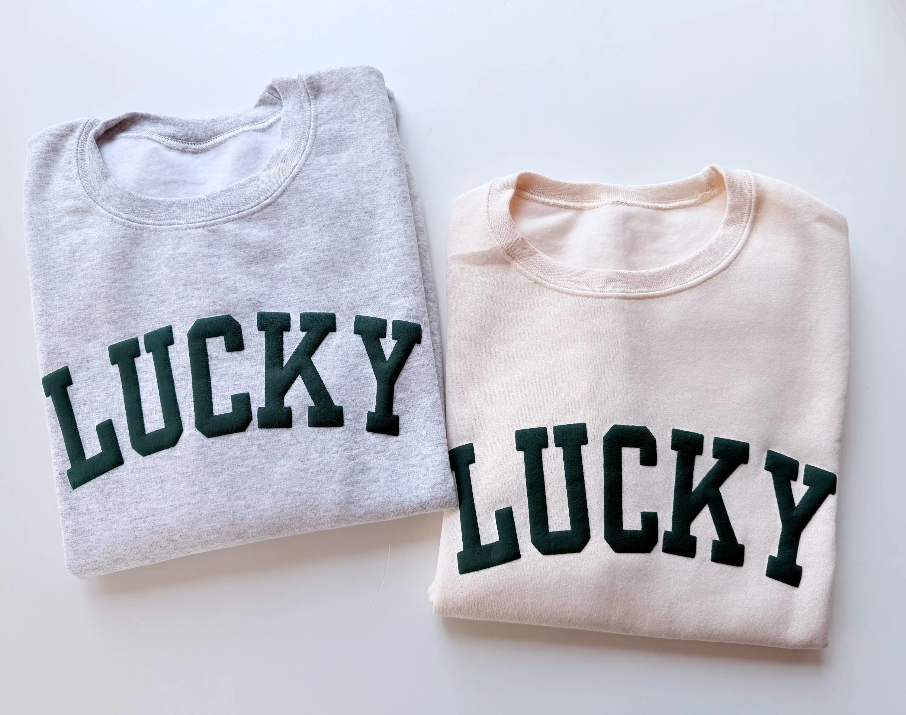 Embossed Lucky Varsity Sweatshirt