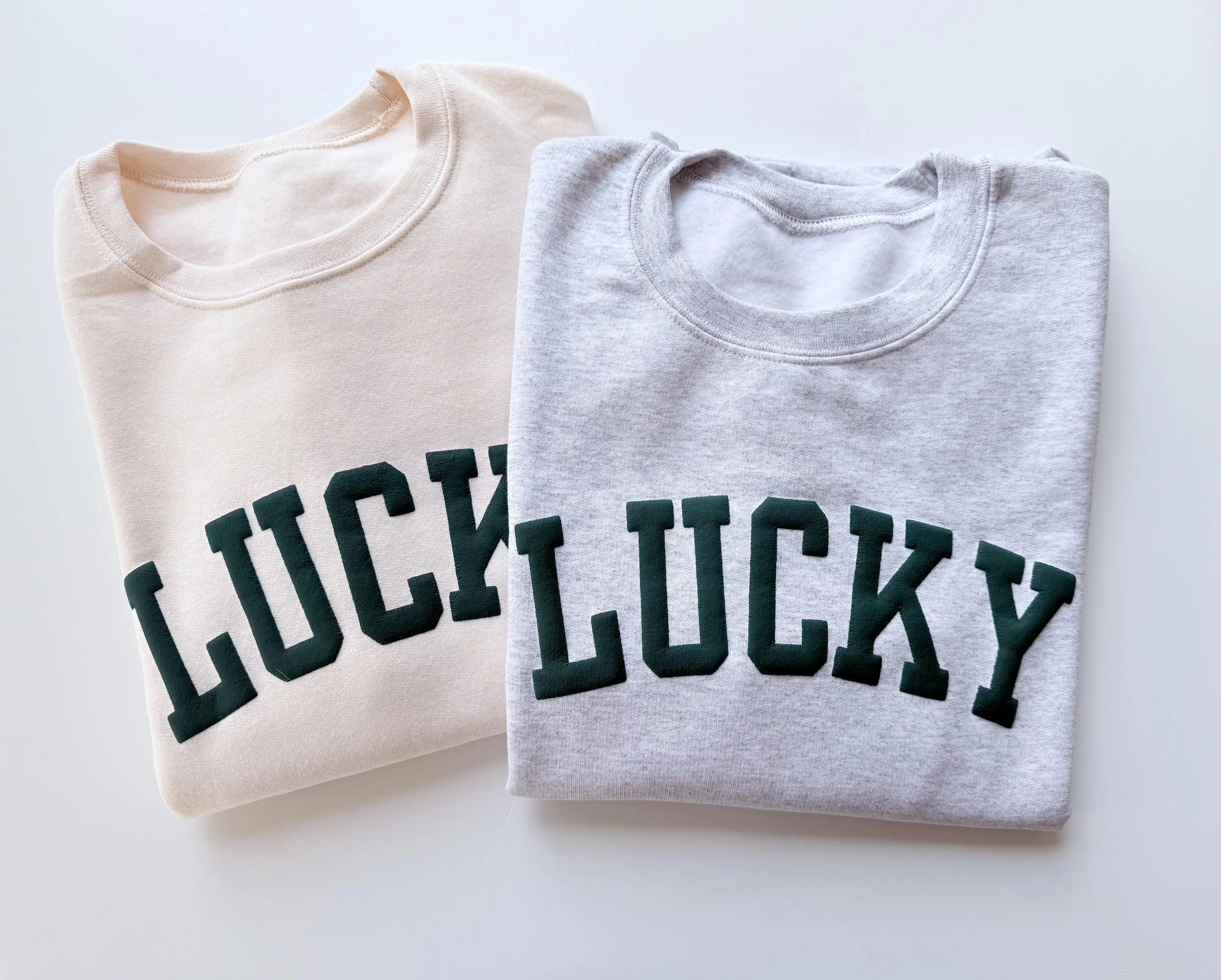 Embossed Lucky Varsity Sweatshirt