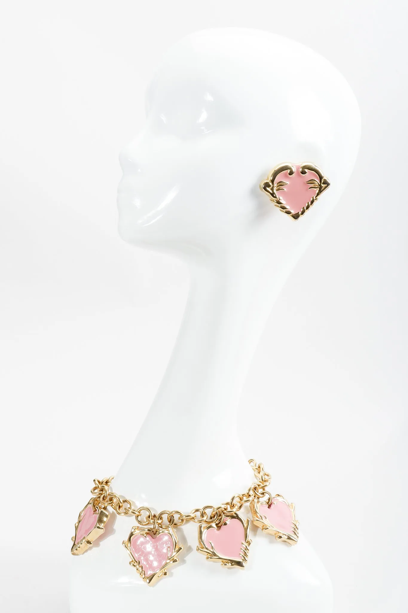 Enamel Hearts Charm Necklace