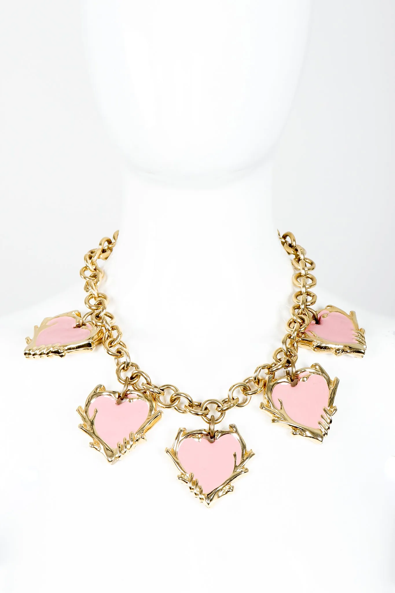 Enamel Hearts Charm Necklace