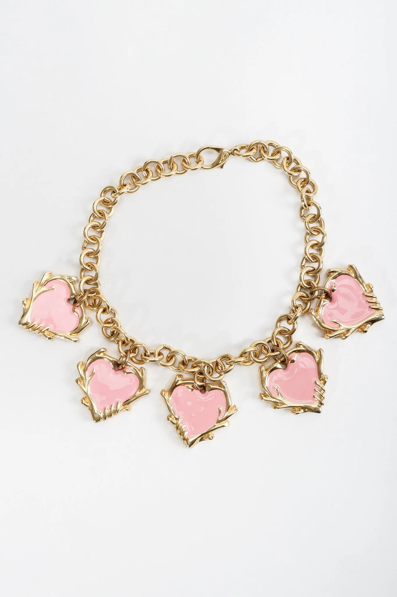 Enamel Hearts Charm Necklace