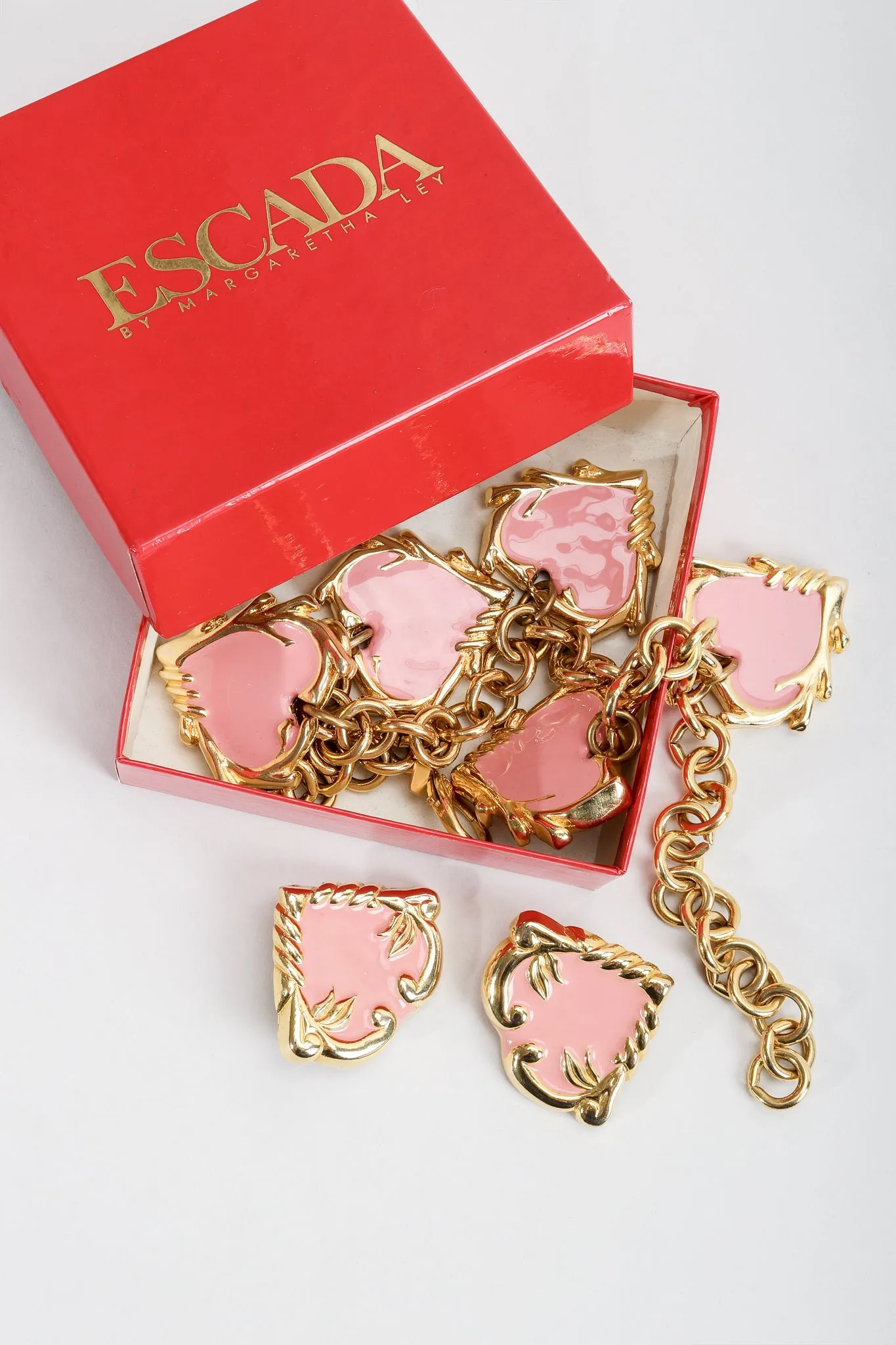 Enamel Hearts Charm Necklace