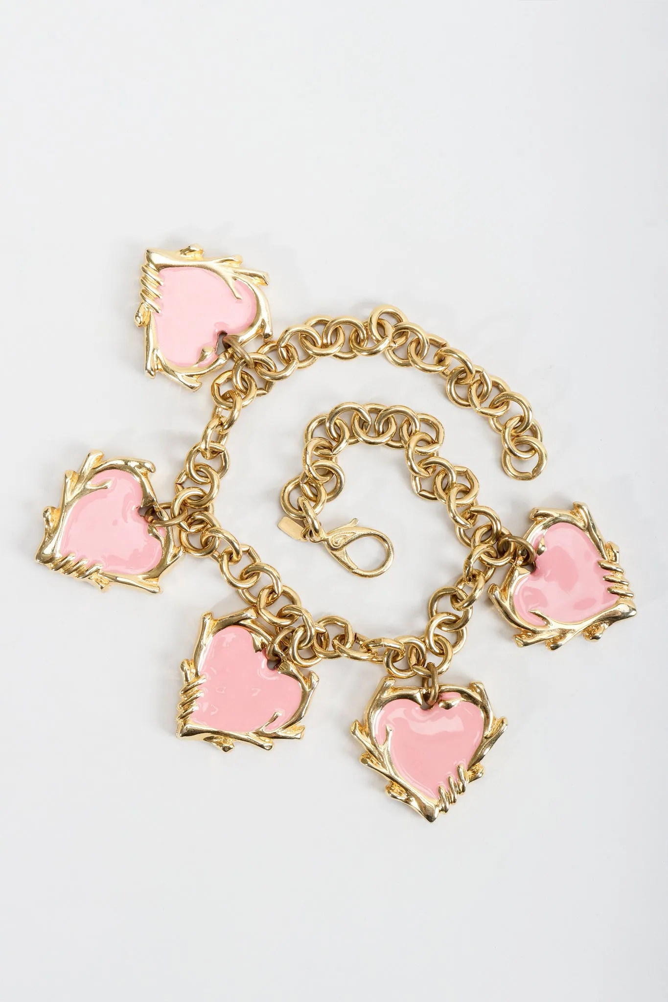 Enamel Hearts Charm Necklace