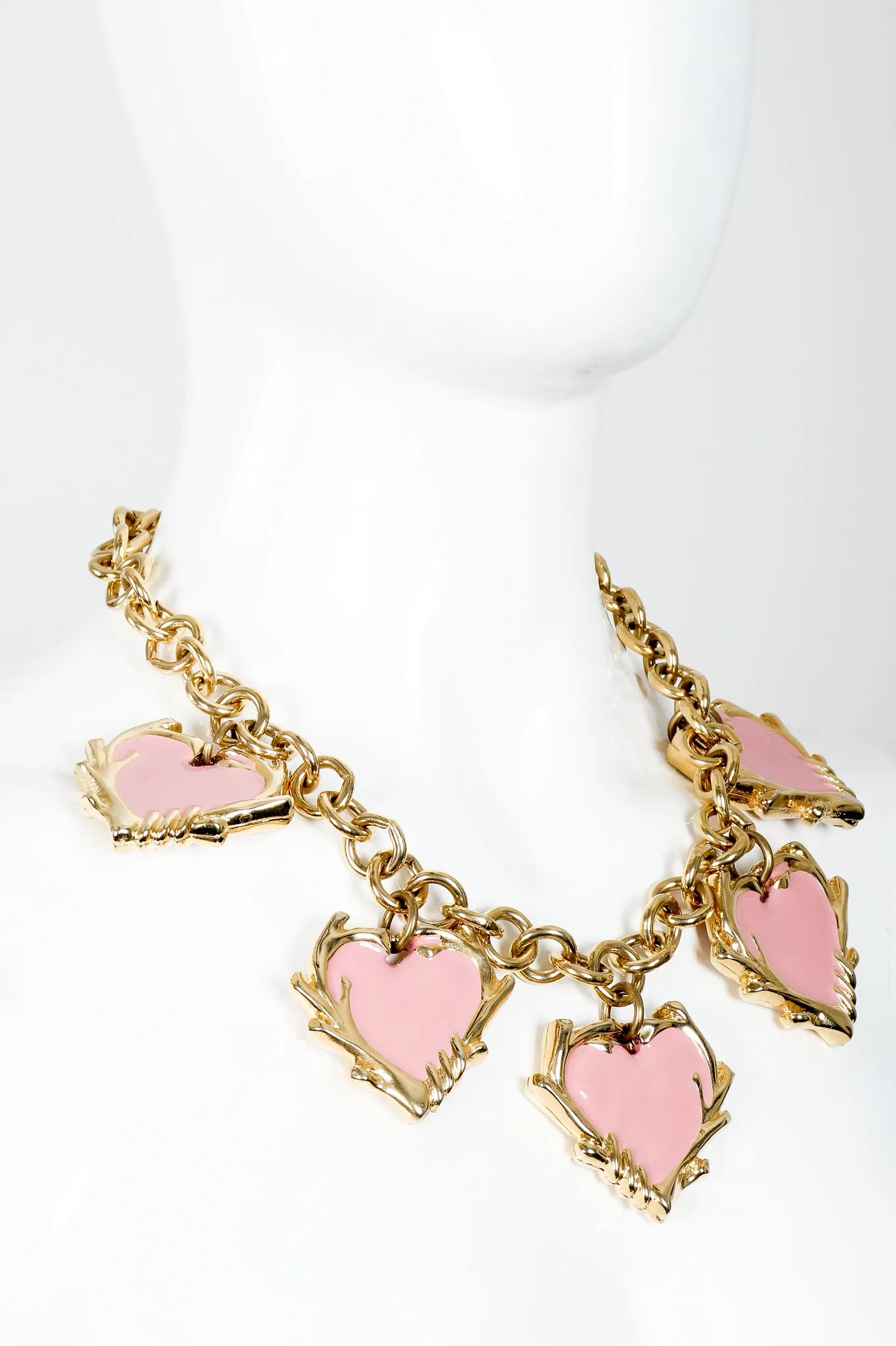 Enamel Hearts Charm Necklace