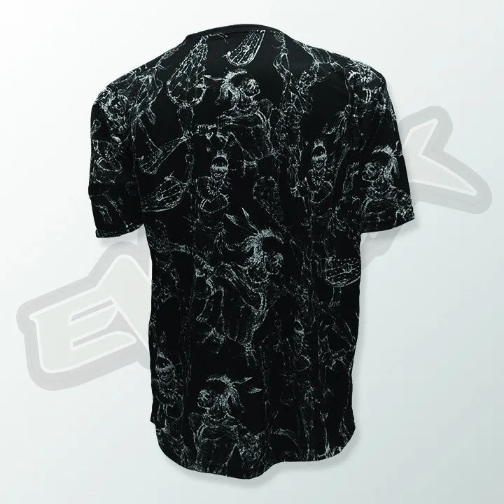 Evo9x BAGGATAWAY Full Dye Sublimated Crew Neck Jersey Black