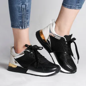 Fall/winter new style large size round head low-top flat-heel women's front lace-up sports solid color women's shoes