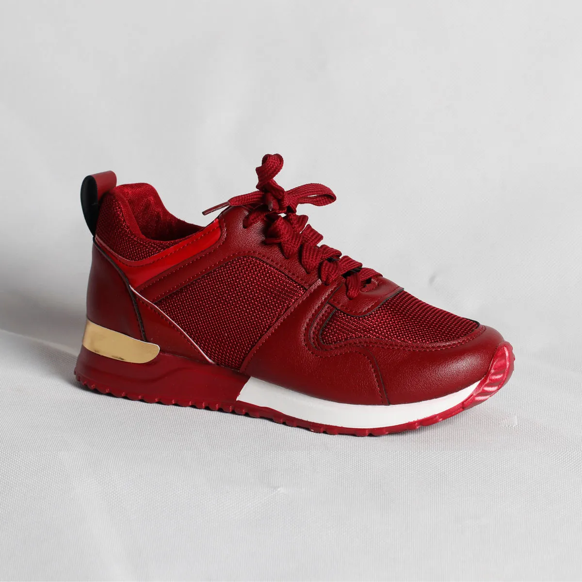 Fall/winter new style large size round head low-top flat-heel women's front lace-up sports solid color women's shoes
