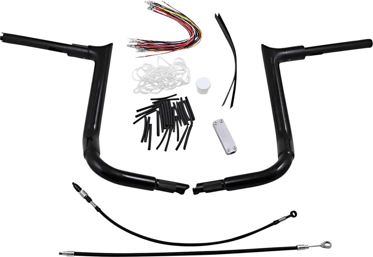 Fat Baggers, Inc. 809114-B 1-1/2in. EZ Install Pointed Top Handlebar Kit - Black