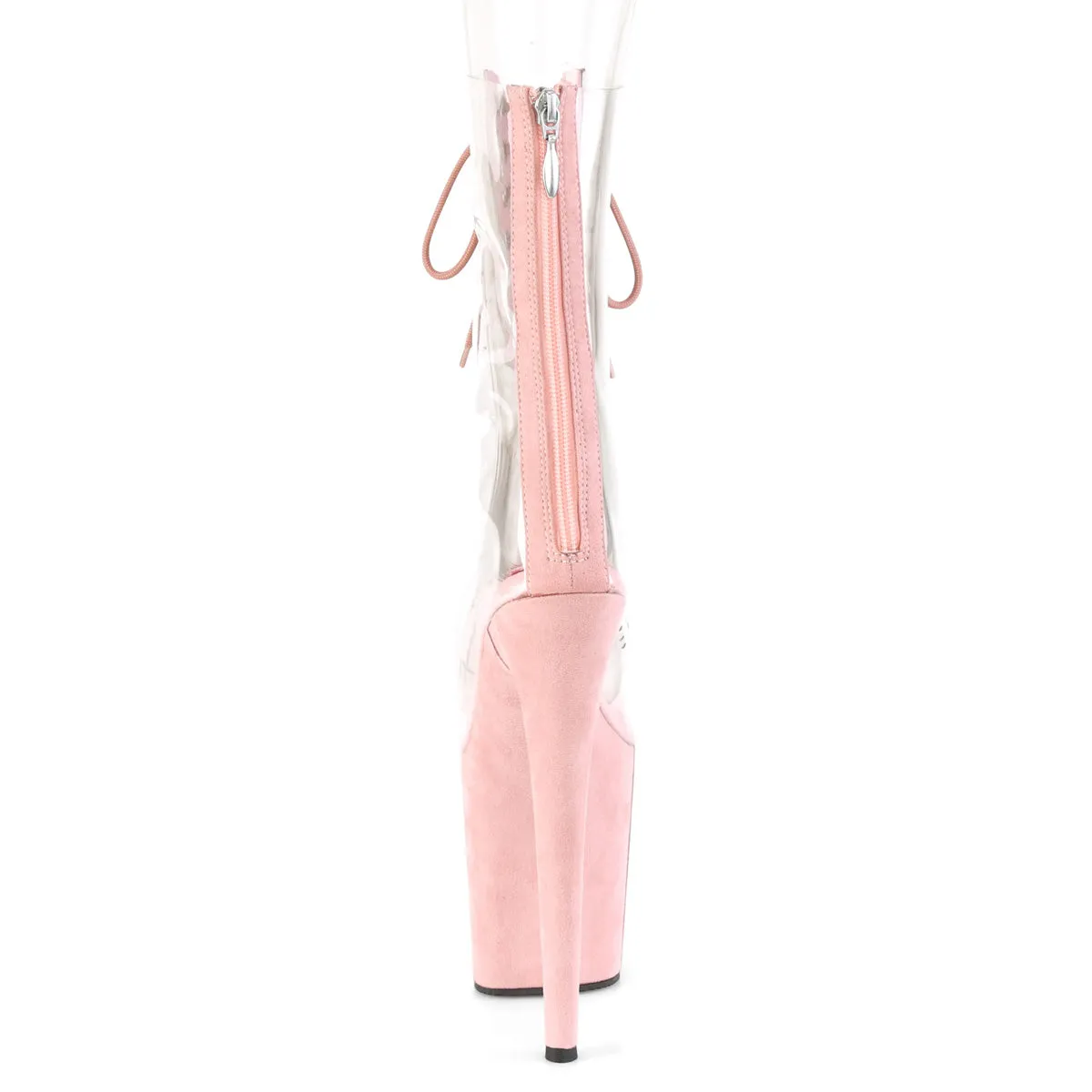 FLAMINGO-800-34FS  Clear-Baby Pink Faux Suede/Baby Pink Faux Suede