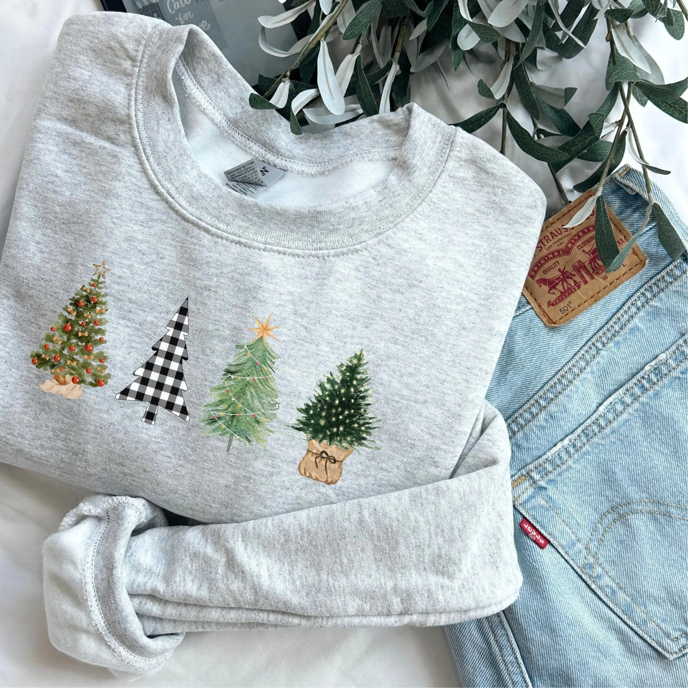 Four Christmas Tree Sweater