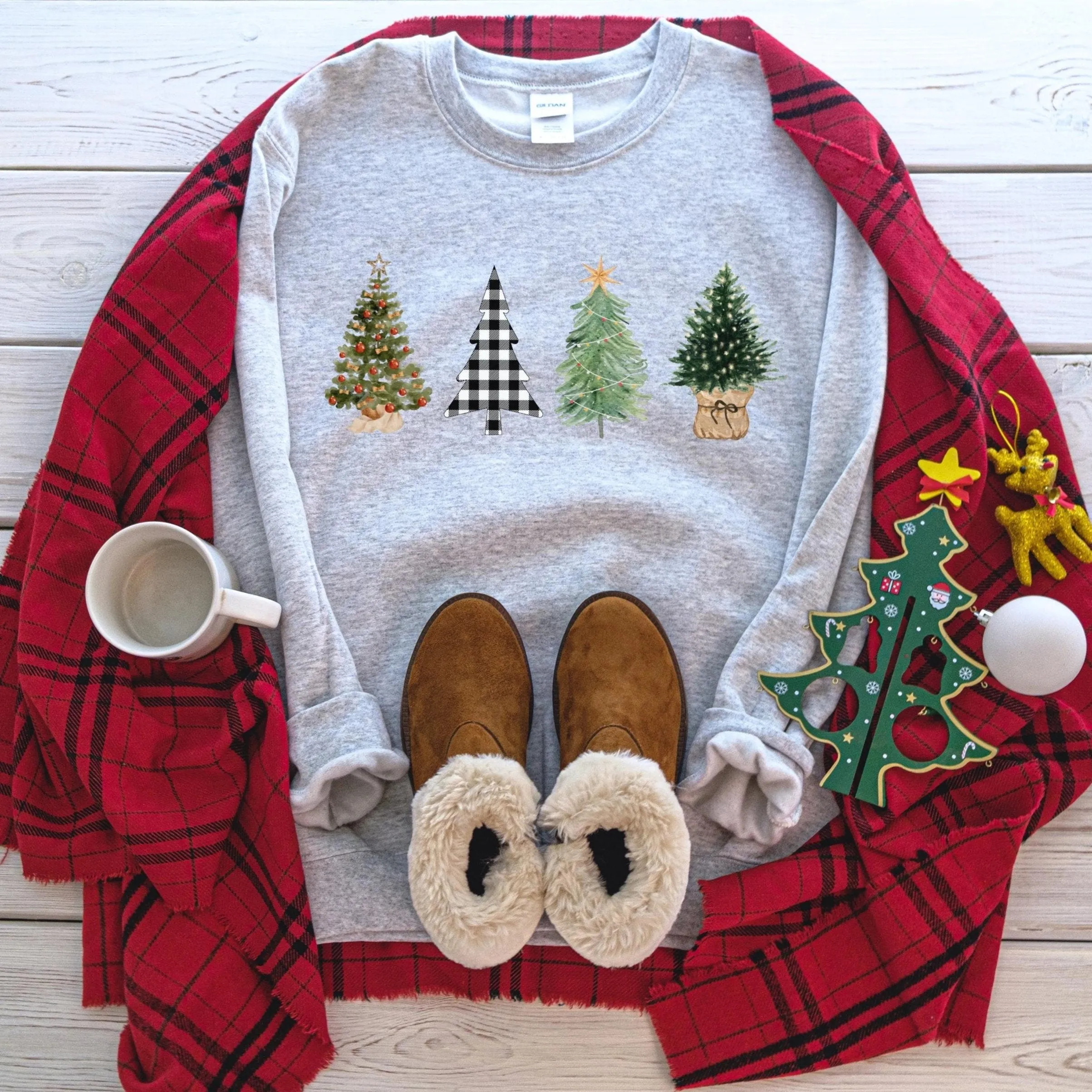 Four Christmas Tree Sweater